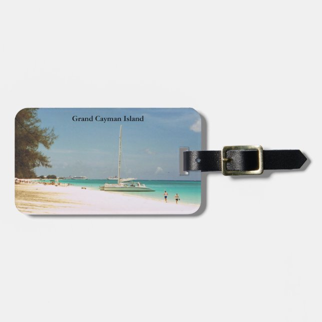 Etiqueta de equipaje con escena de playa (Frente Horizontal)