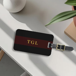 Etiqueta de equipaje con monograma personalizado d