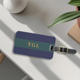 Etiqueta de equipaje con monograma personalizado d