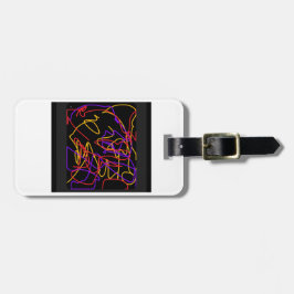 Etiqueta de equipaje con neón visible brillante id