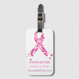 Etiqueta de equipaje de apoyo para el cáncer de ma