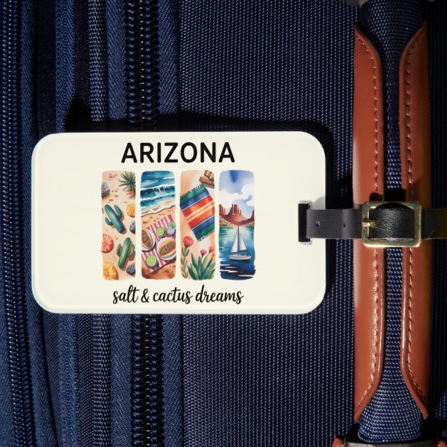 Etiqueta de equipaje de Arizona - Sueños de sal y  (Anverso In Situ 4)