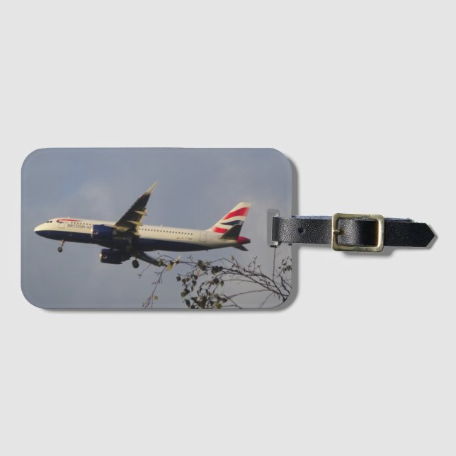 Etiqueta de equipaje de avión británico (Anverso horizontal)