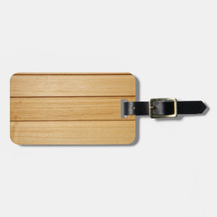 Etiqueta de equipaje de baldosas de madera