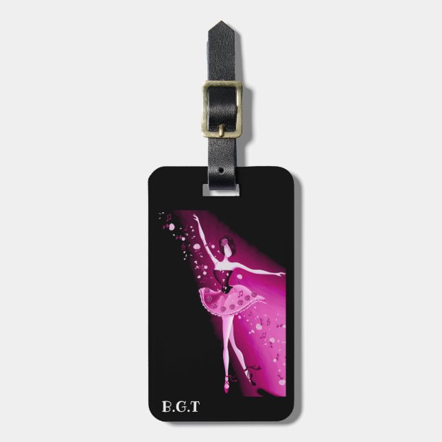 Etiqueta de equipaje de Ballerina y Rosas (Frente Vertical)