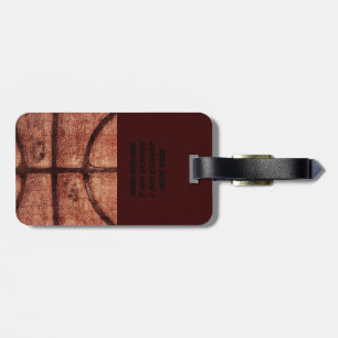 etiqueta de equipaje de baloncesto con problemas