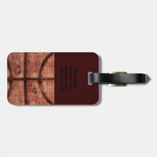 etiqueta de equipaje de baloncesto con problemas