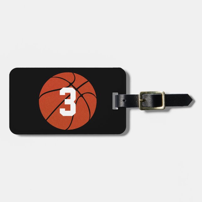 Etiqueta de equipaje de baloncesto de personalizab (Frente Horizontal)