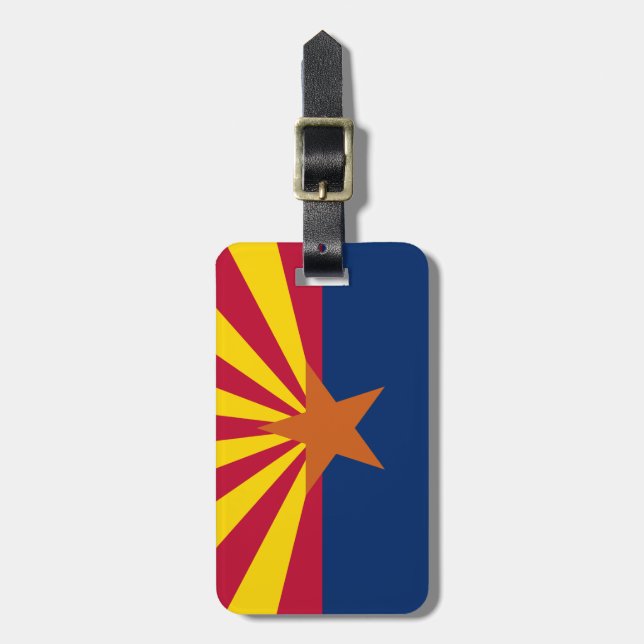 Etiqueta de equipaje de bandera de Arizona (Frente Vertical)