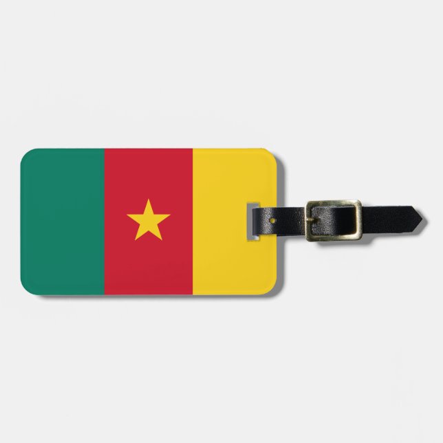 Etiqueta de equipaje de bandera de Camerún (Frente Horizontal)