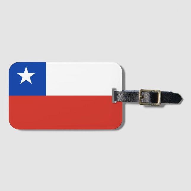 Etiqueta de equipaje de bandera de Chile (Anverso horizontal)