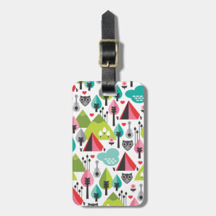 Etiqueta de equipaje de búho de niños pequeños