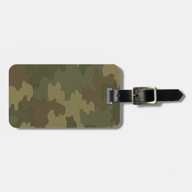 Etiqueta de equipaje de camuflaje oscuro personali (Frente Horizontal)