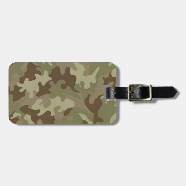 Etiqueta de equipaje de camuflaje para personaliza (Frente Horizontal)