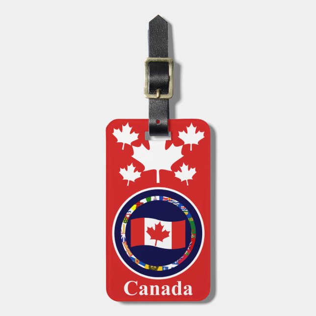 Etiqueta de equipaje de Canadá 6 (añada tu direcci (Frente Vertical)