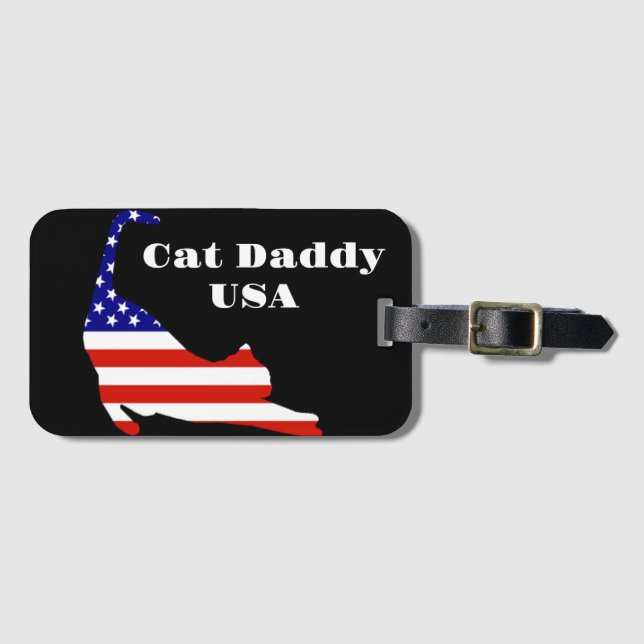 Etiqueta de equipaje de Cat Daddy USA (Anverso horizontal)