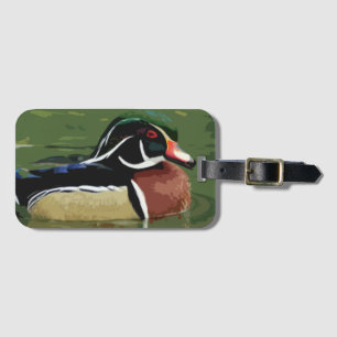 Etiqueta de equipaje de caza de pato, pato de made