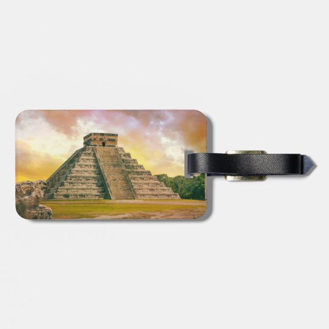 Etiqueta de equipaje de Chichen Itza (Atrás Horizontal)