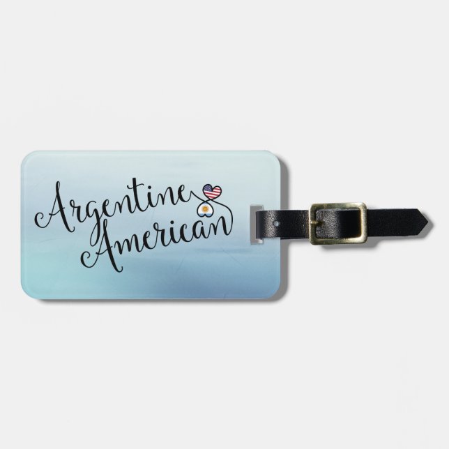 Etiqueta de equipaje de corazones entrelazados arg (Frente Horizontal)