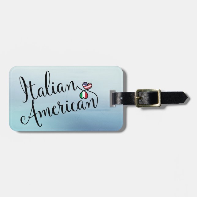 Etiqueta de equipaje de corazones entrelazados de  (Frente Horizontal)