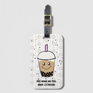 Etiqueta de equipaje de cuchara Boba Bubble Tea Pu