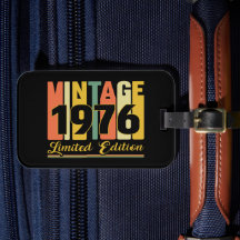 Etiqueta de equipaje de cumpleaños de Vintage 1976