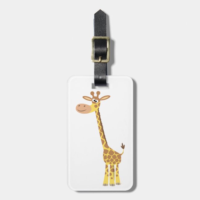 Etiqueta de equipaje de Cute Personalizado Giraffe (Frente Vertical)