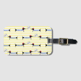 Etiqueta de equipaje de Dachshund Bonjour