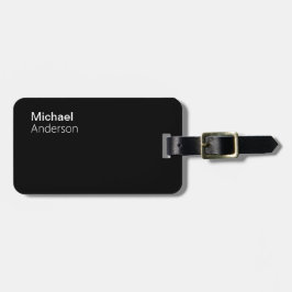 Etiqueta De Equipaje De Dirección De Nombre Blanco