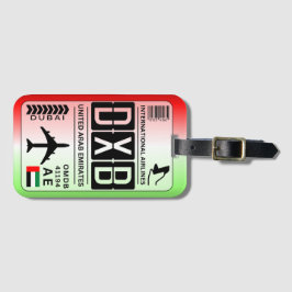 Etiqueta de equipaje de Dubai de los Emiratos