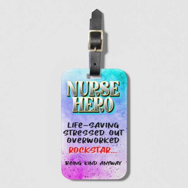 Etiqueta de equipaje de enfermera Hero (Anverso vertical)