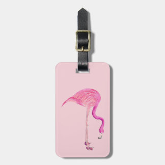 Etiqueta de equipaje de flamingo personalizable