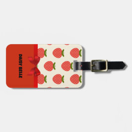 Etiqueta de equipaje de fresa retro