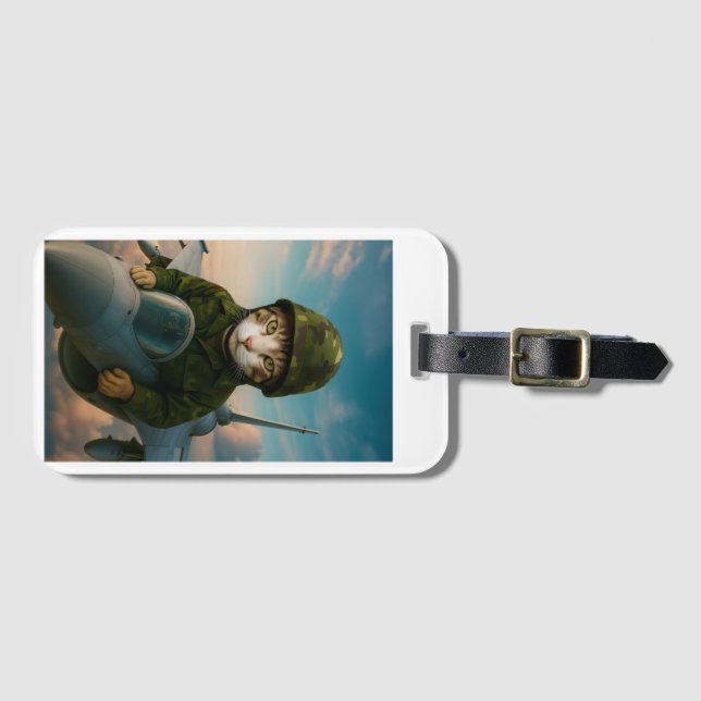 Etiqueta de equipaje de gato de la Fuerza Aérea de (Anverso horizontal)