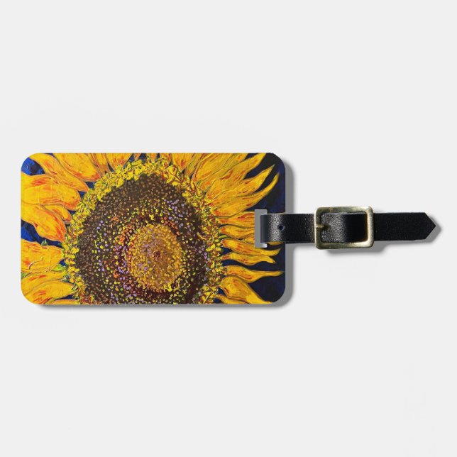 Etiqueta de equipaje de girasol (Frente Horizontal)