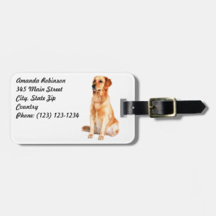 Etiqueta de equipaje de Golden Retriever