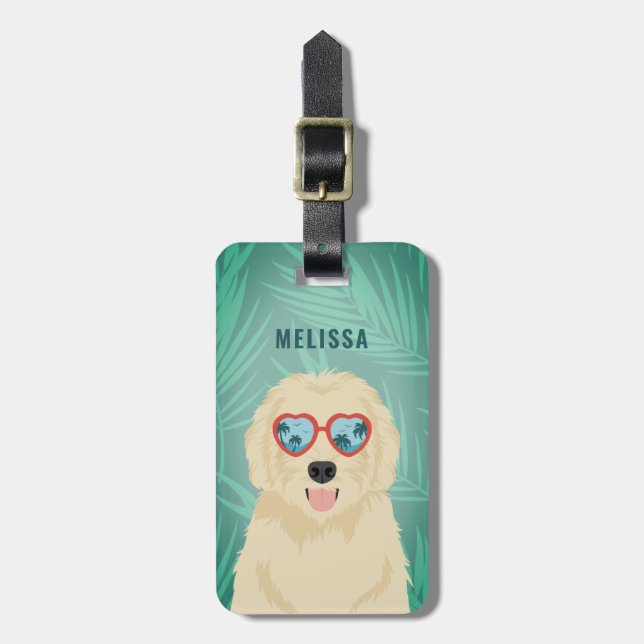 Etiqueta de equipaje de Goldendoodle (Frente Vertical)