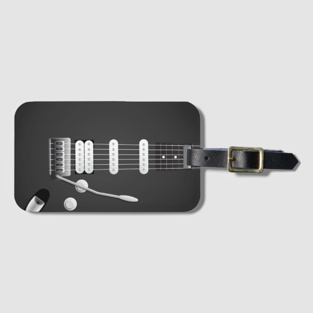 Etiqueta de equipaje de guitarra (Anverso horizontal)