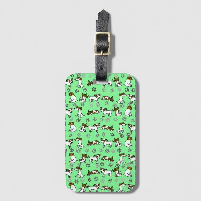 Etiqueta de equipaje de Jack Russell (Anverso vertical)