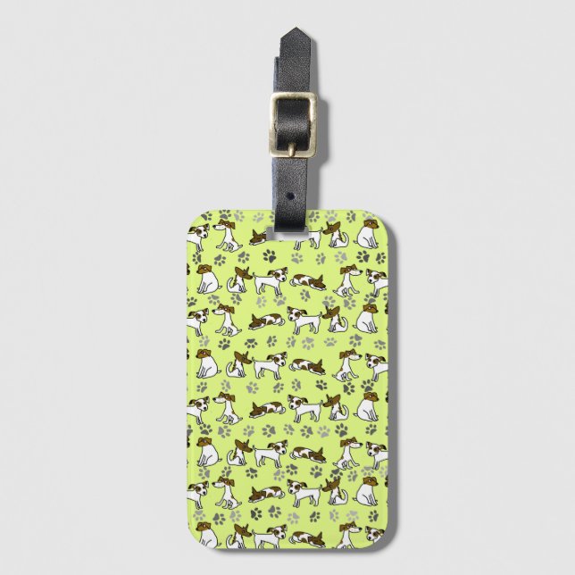 Etiqueta de equipaje de Jack Russell (Anverso vertical)