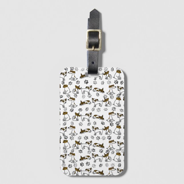 Etiqueta de equipaje de Jack Russell (Anverso vertical)