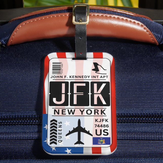 Etiqueta de equipaje de JFK USA New York (Anverso In situ 2)