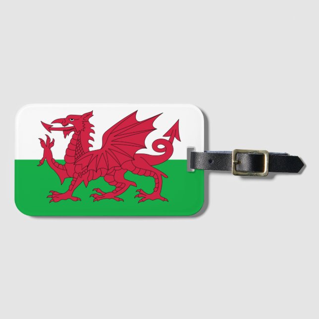 Etiqueta de equipaje de la bandera de Gales (Anverso horizontal)