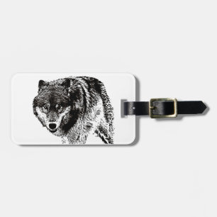 Etiqueta de equipaje de la bolsa de viaje de Lobo