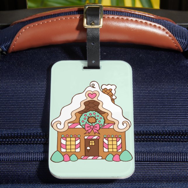 Etiqueta de equipaje de la casa Gingerbread (Anverso In situ 2)
