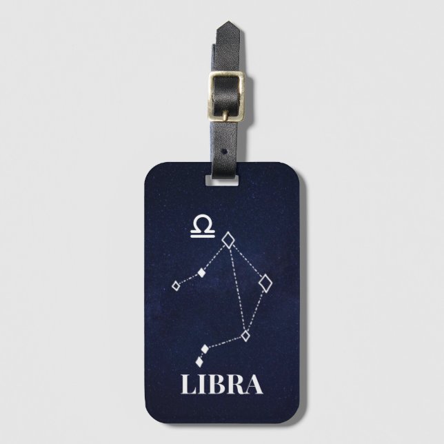 Etiqueta de equipaje de la constelación de Libra (Anverso vertical)