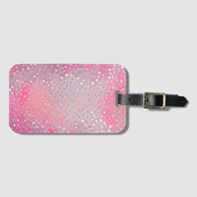 Etiqueta de equipaje de la dama rosa (Anverso horizontal)