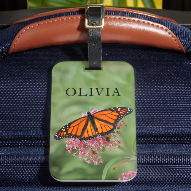 Etiqueta de equipaje de la mariposa monarca (Anverso In situ 2)