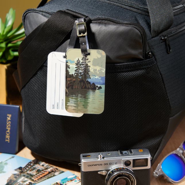 Etiqueta de equipaje de Lake Tahoe (Anverso & Reverso)