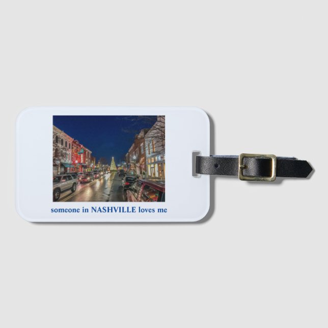 Etiqueta de equipaje de las noches de Nashville (Anverso horizontal)